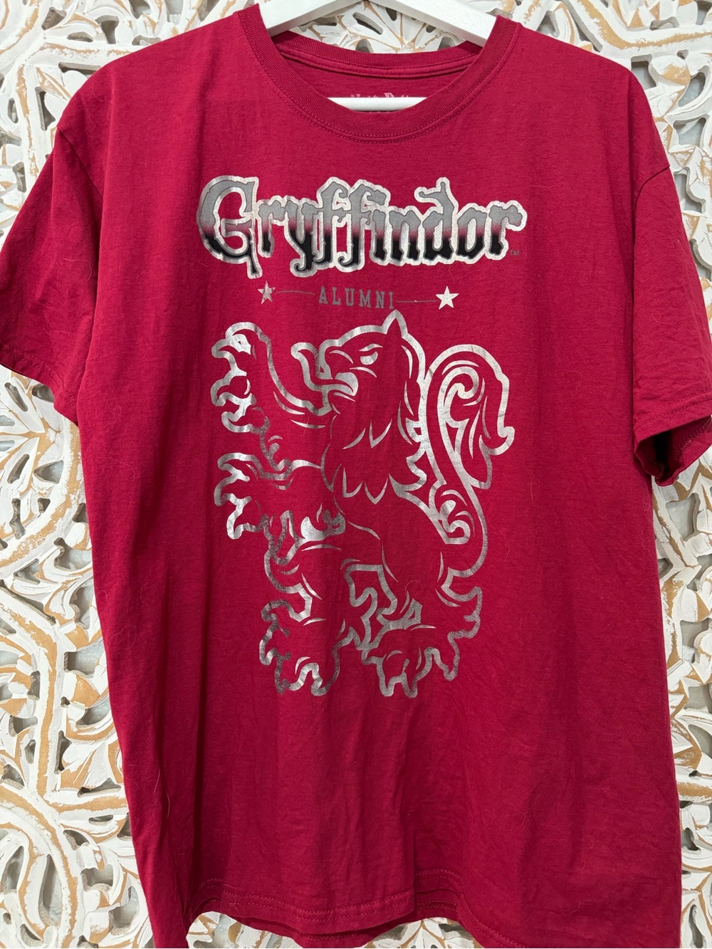 Gryffindor Alumni Short Sleeve Tee — Red Graphic Mens  Tee